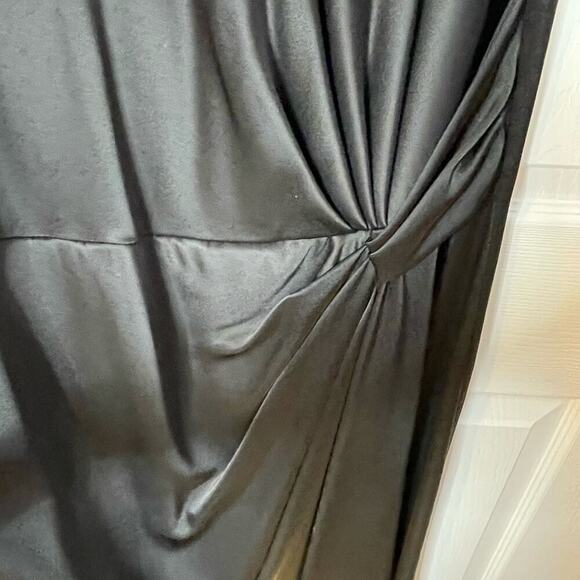 St John evening dress black charmeuse side gather 12 party - Picture 2 of 8